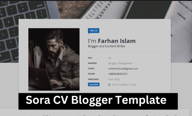 Sora CV is the best portfolio blogger template